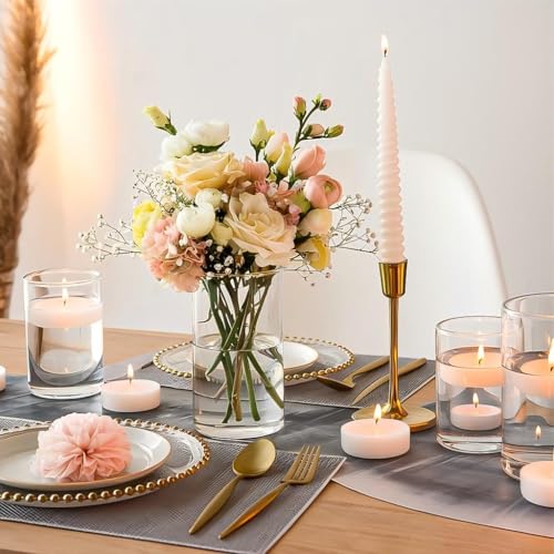 12 Pack Clear Glass Cylinder Vases 6 Inch - Centerpieces for Wedding & Home