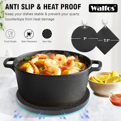 Silicone Trivet Mats - Heat Resistant Non-Slip Hot Pads & Pot Holders, 4 Pack