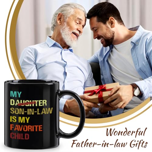 Black Ceramic Mug - My Son-in-Law Is My Favorite Child Gift 11oz - Funny Mother-in-Law & Father-in-Law Gift