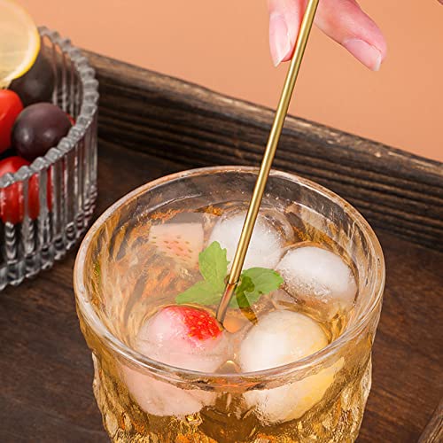 Black Stainless Steel Cocktail Stir Sticks 4Pcs 7.5'' Reusable Swizzle Sticks for Drinks
