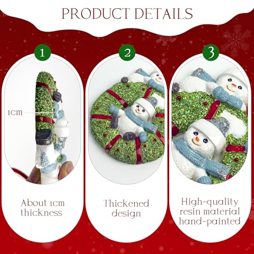 Personalized Wreath Snowman Family of 6 Christmas Ornament 2026 - YXFEIR