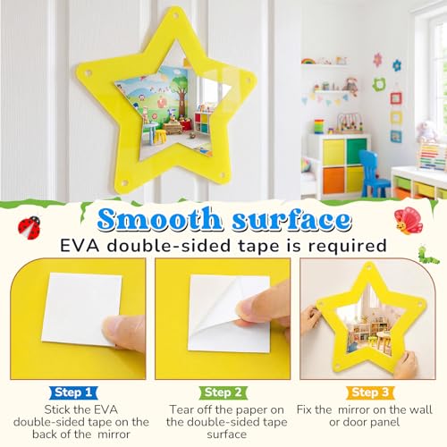 4 Pcs Shatterproof Acrylic Geometry Mirrors for Kids Sensory Wall Decor