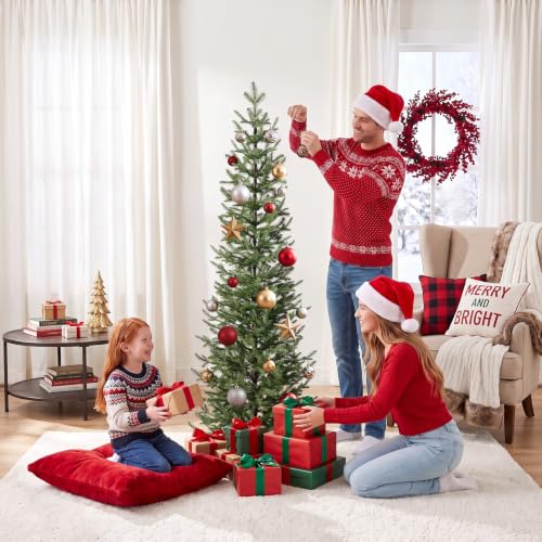 Ferrgoal 6 FT Unlit Artificial Pine Christmas Tree - Realistic Holiday Decor