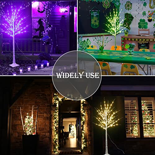 Outdoor Colorful Lighted Birch Tree RGB-5FT - Color Changing LED Tree with Remote
