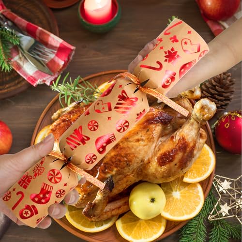 Ceiba Tree Kraft Gold Foil Christmas Crackers 8 Pcs Prefilled Party Favors