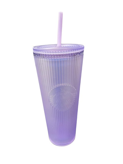 Starbucks Fall 2023 Lilac Aurora Iridescent Pleated Soft Touch Tumbler 24oz Venti
