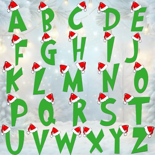 Personalized Christmas Ornament 2026 – Flat Santa Hat Green Letter Design M (Yanlisenti)