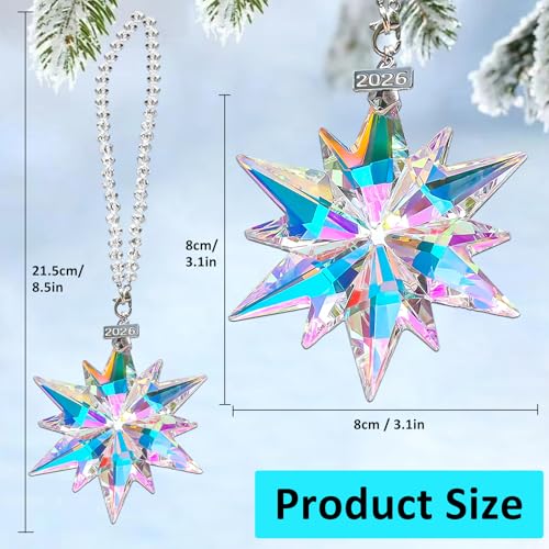 2026 Crystal Snowflake Christmas Ornament - Sparkly Glass Tree Decor