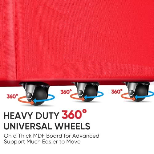 BALEINE 9 ft Red Rolling Christmas Tree Storage Bag with 3 Swivel Wheels
