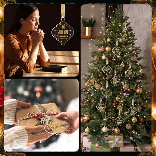 Kasyat 50 Sets Christian Tree Ornaments Bulk with Cards - Classic Design
