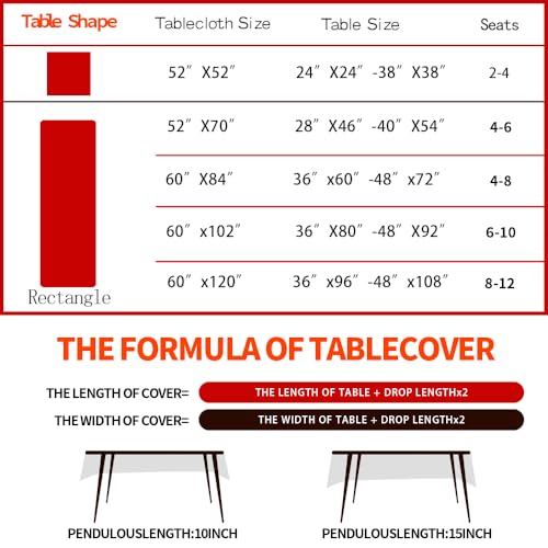 MATIRUG Christmas Tablecloth 60 x 120 Rectangular – Red Snowflake Pattern, Waterproof & Wrinkle-Resistant