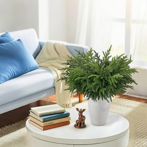 HIKISS 16-Pack 24-Inch Artificial Norfolk Pine Branches for Holiday Decor