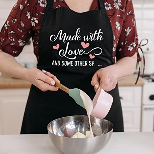 Women’s Funny Kitchen Apron with 2 Pockets - Gift for Bakers, Moms, Wives