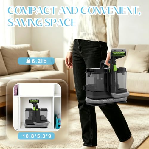 Portable Carpet and Upholstery Cleaner, 18Kpa Deep Cleaning Machine for Rugs