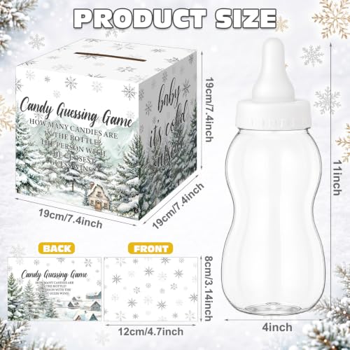 Glenmal Baby Shower Game Kit with Large Bottle & Card Box - It's Cold Outside Theme