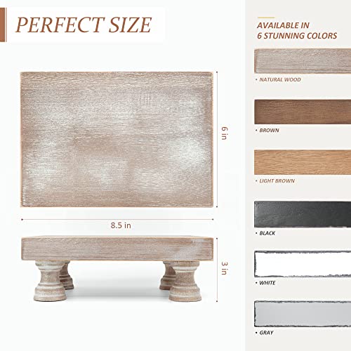 8.5-Inch Square Wood Riser Display Stand for Farmhouse Home Decor