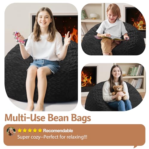 2ft Memory Foam Bean Bag Chair with Machine Washable Plush Cover