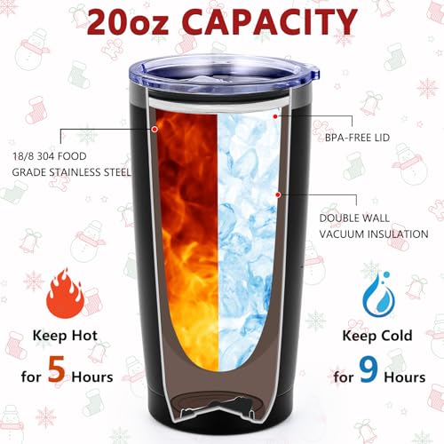 20oz Insulated Titos Vodka Travel Tumbler - Black, Funny Gift for Men Dad Husband Coworkers