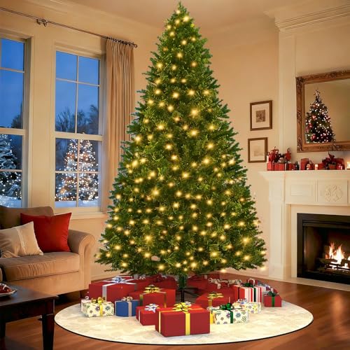 6ft Pre-Lit Artificial Christmas Tree with 250 Warm LED Lights & 1,000 Tips