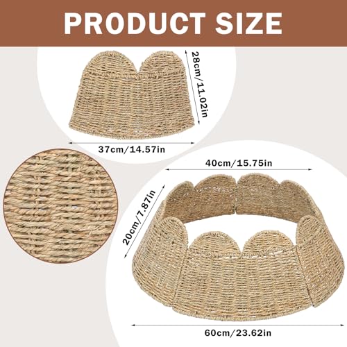 24-Inch Woven Rattan Christmas Tree Collar Farmhouse Style