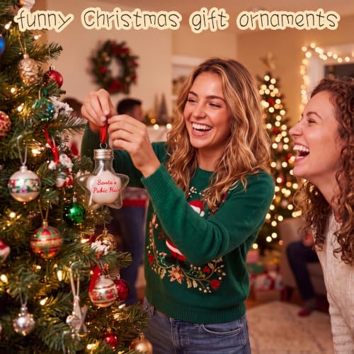 Funny Naughty Christmas Ornaments Set - Adults Holiday Decor, Humorous Gifts