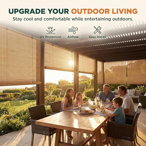 Custom Bamboo Blinds for Indoor & Outdoor Use | Easy Install Roller Shades