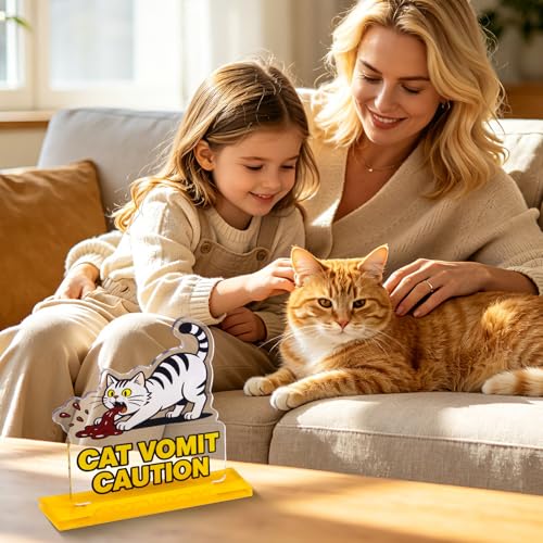JAPDNK Acrylic Cat Desk Decor - Funny Cat Gifts for Cat Lovers
