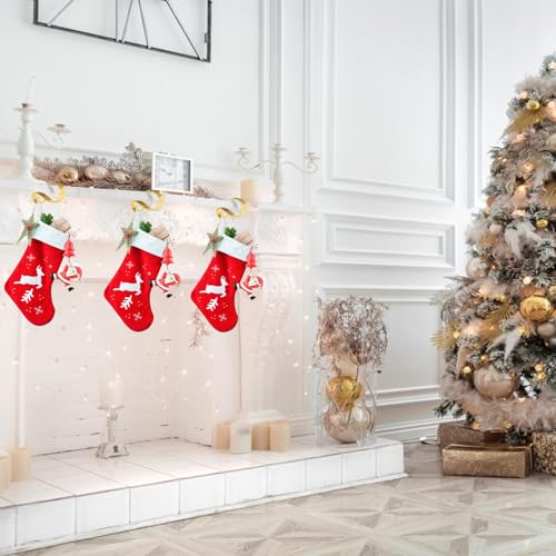 6-Pack Adjustable Christmas Stocking Holders for Mantel - Zinc Alloy