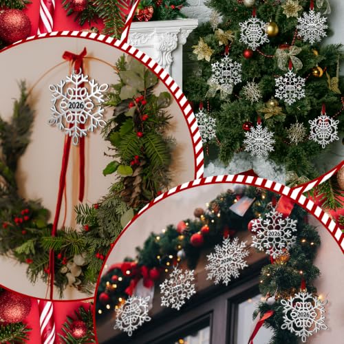 Hotop 12-Pack Silver Metal Christmas Snowflake Ornaments Holiday Decor