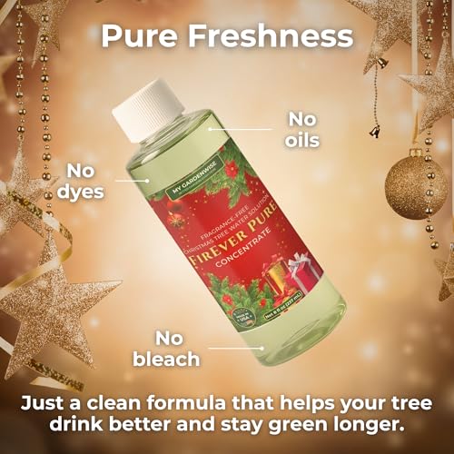 Live Christmas Tree Food & Preserver Additive - Reduces Needle Drop (8 oz)