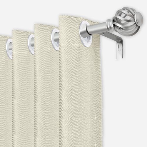 Silver Decorative Window Curtain Rod with Birdcage Finials, 28-48 Inch