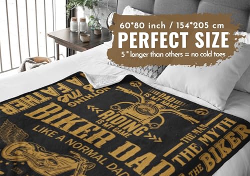 InnoBeta Motorcycle Dad Gifts Throw Blanket 60x80 Inches for Biker Dad Grandpa