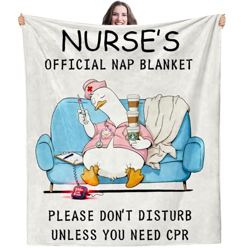 Nurse Official Nap Blanket — Beige 50x60 in | Cozy Nurse Appreciation Gift