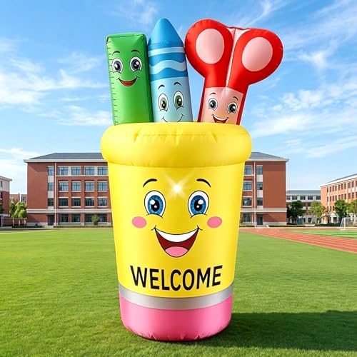 5FT Back to School Inflatable Pencil Holder Outdoor Decor with LED Lights