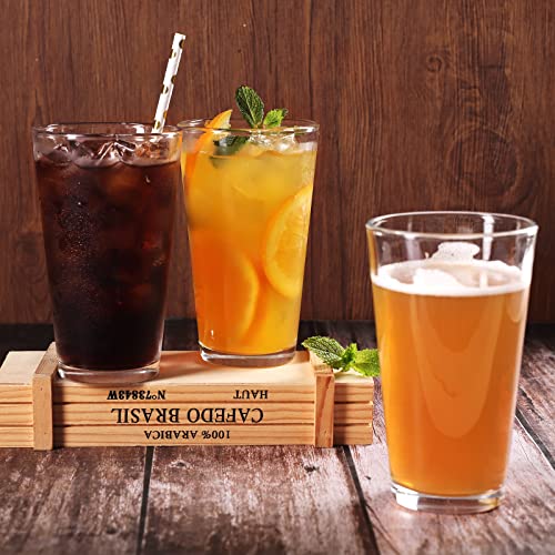 16oz Beer Pint Glasses Set of 8, Lead-Free Glassware for Pub and Home
