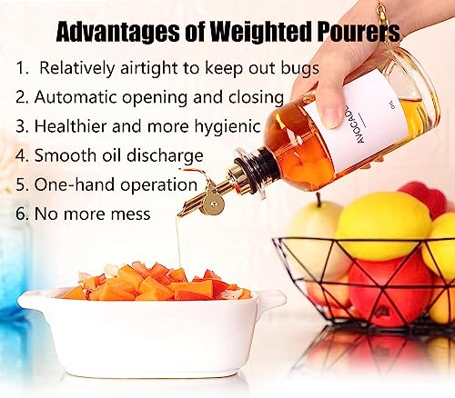 Auto Flip Liquor & Olive Oil Pour Spout - 2 Pack Stainless Steel Bottle Pourers