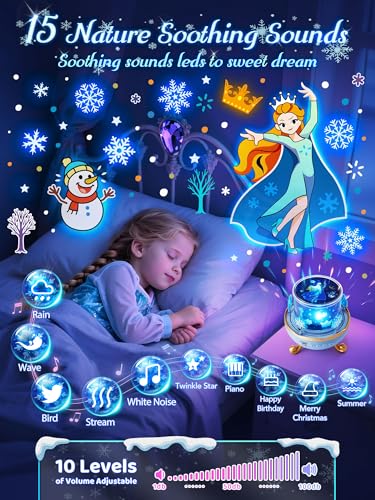 Kids Night Light Projector with 15 Lullabies, 16 Films & 315 Color Modes