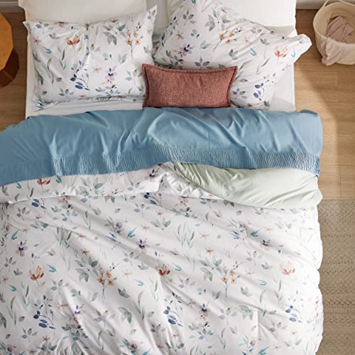 Bedsure Queen Floral Comforter Set - Lightweight Soft Bedding with Pillow Shams