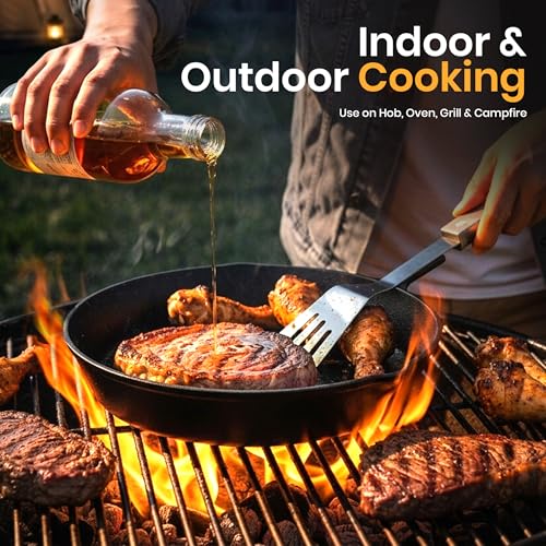 Pre-Seasoned Cast Iron Skillet Set - 3-Piece (6, 8 & 10 Inch) Oven Safe Pans