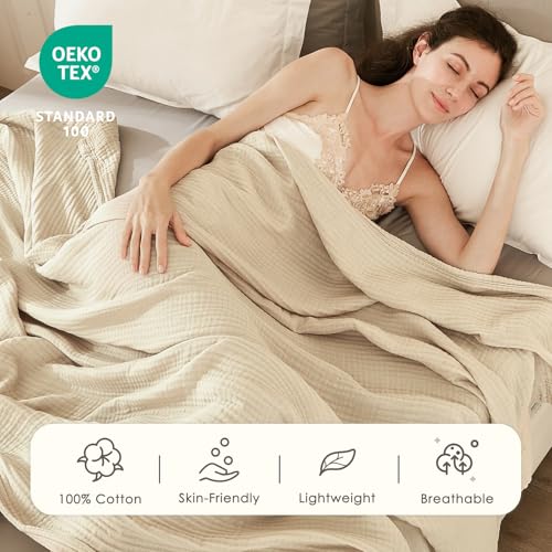 Soft Cotton King Blanket - Lightweight Muslin Gauze 108"x90"