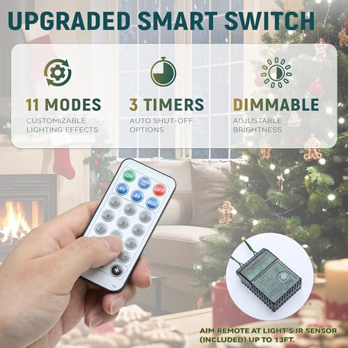 6ft Pre-Lit Artificial Blue Spruce Christmas Tree with Remote & 11 Light Modes