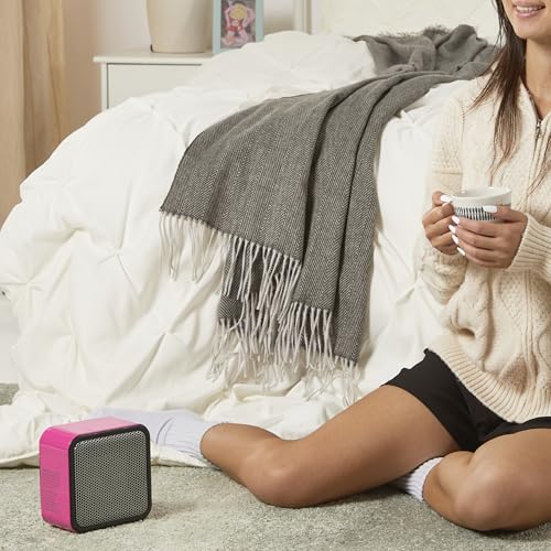 Ceramic Mini Space Heater 500W Portable Indoor Desk Heater Pink