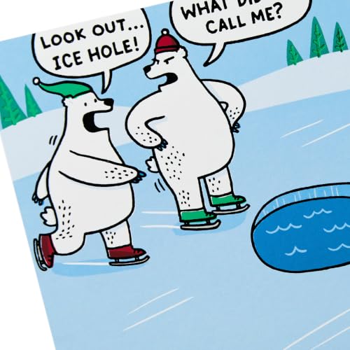 Funny Ice Hole Polar Bears Christmas Card with Envelope - Hallmark Shoebox