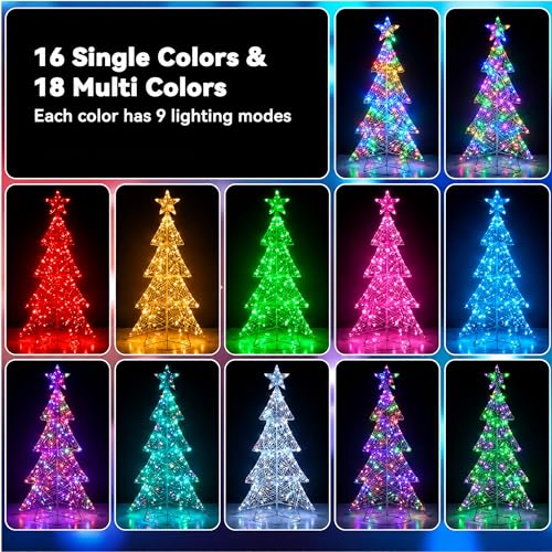 Color Changing Fairy Lights 66FT 200LED RGB 34 Colors Waterproof USB & Battery Operated Green Wire 2 Pack