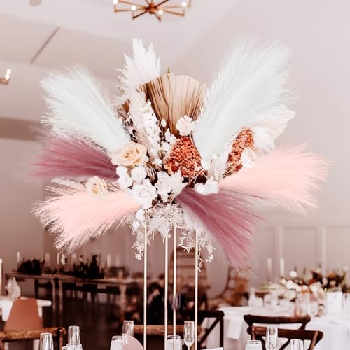 30pcs Faux Pampas Grass Stems, 21.6in Fluffy Artificial Floral Decor