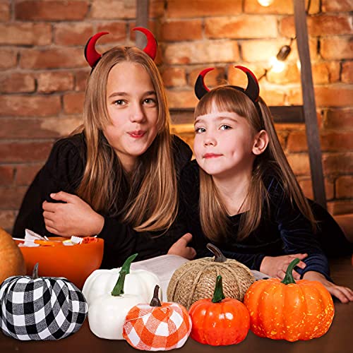 16-Piece Artificial Pumpkin Set, Assorted Faux Foam Pumpkins for Fall Decor