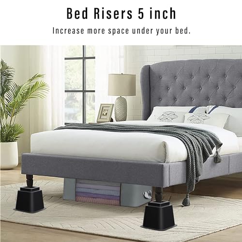 Adjustable Heavy Duty Bed Risers - Set of 4, 3, 5, 8 Inch Height