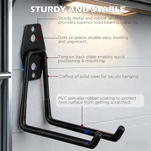 20-Piece Heavy Duty Garage Storage Hooks Set with Cord Organizer