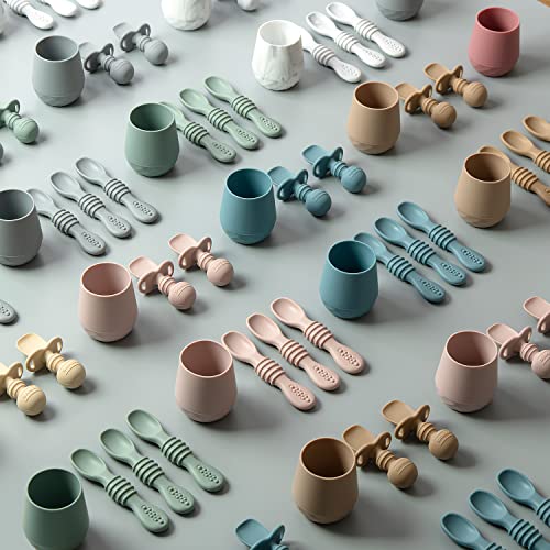 Silicone Baby Spoons Self Feeding 3 Pack with Choking Stopper