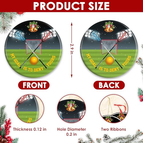 Lacrosse Goalie Ornament 2024 - My Goal Is To Deny Yours, Ceramic Christmas Decoration